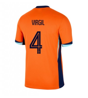 Países Bajos Virgil van Dijk #4 Primera Equipación Eurocopa 2024 Manga Corta